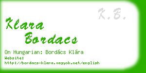 klara bordacs business card